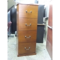 Wood Veneer 4 Drawer Vertical Letter File Cabinet, Locking